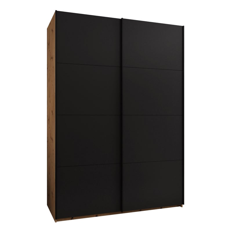 Szafa przesuwna wysoka Lux 1 170 x 64 x 245,5 cm artisan + czarny + u. czarny - Abiks Meble
