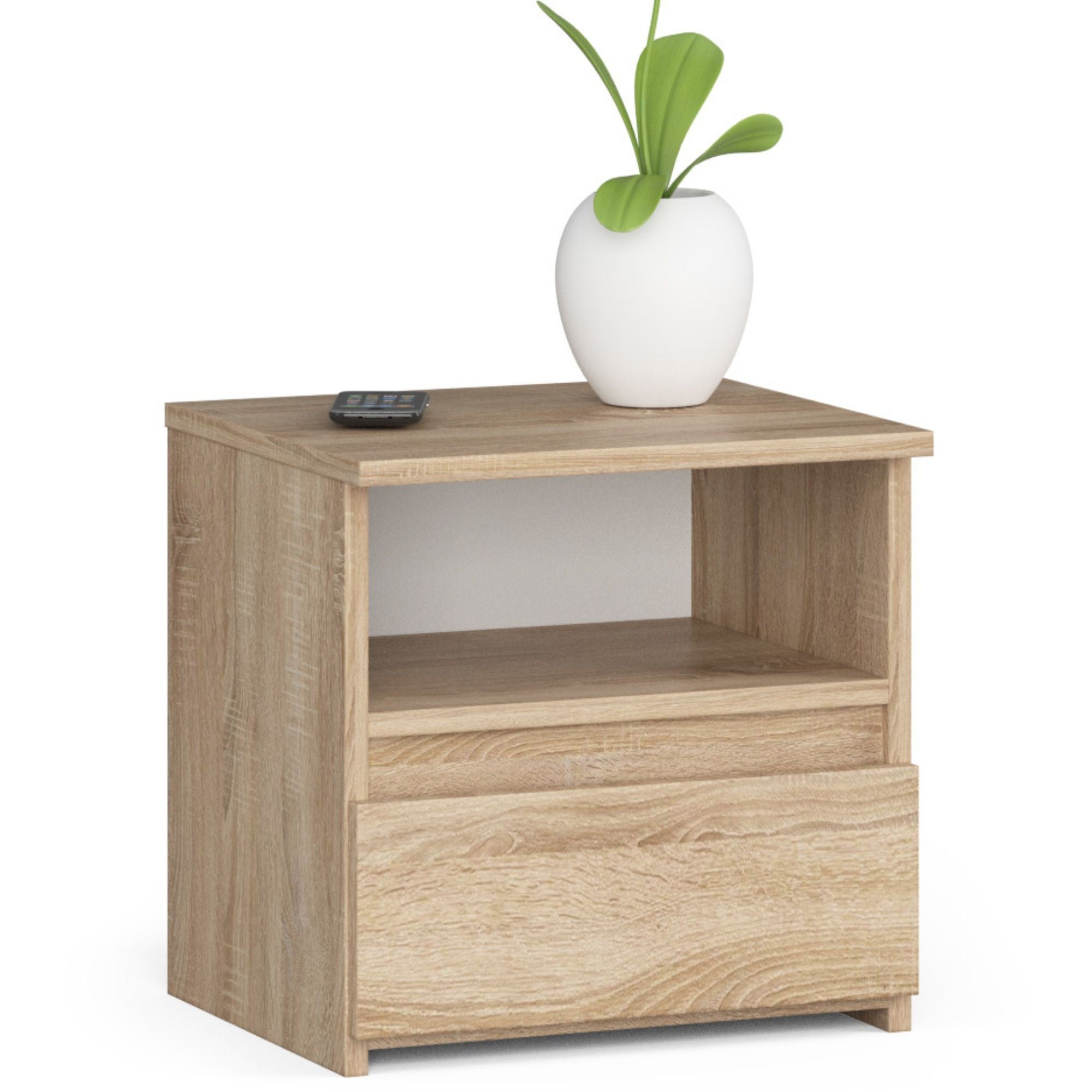 Szafka nocna AKORD CL1 Dąb Sonoma 40 cm 1 szuflada kolor Dąb Sonoma mat 1 półka 40x35x40 cm