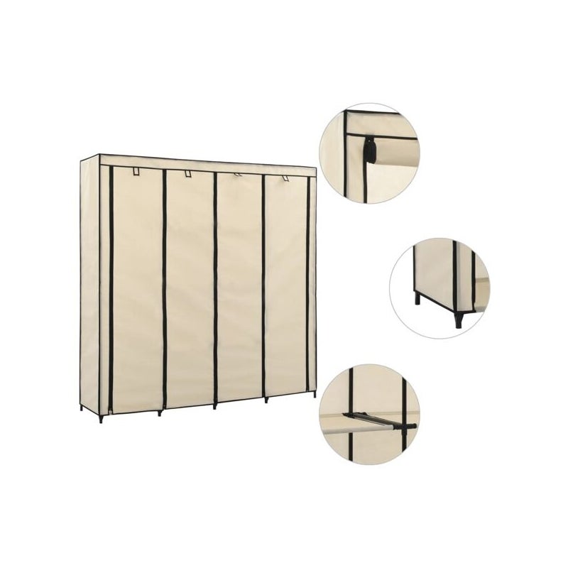 vidaXL Szafa z 4 przegrodami Kremowa 175x45x170 cm