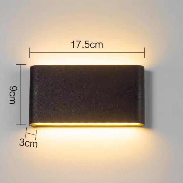 Nowoczesna, minimalistyczna lampa ścienna LED, wodoodporność IP65, lampka nocna, oświetlenie dekoracyjne wewnętrzne/zewnętrzne, 10 W 3000 K