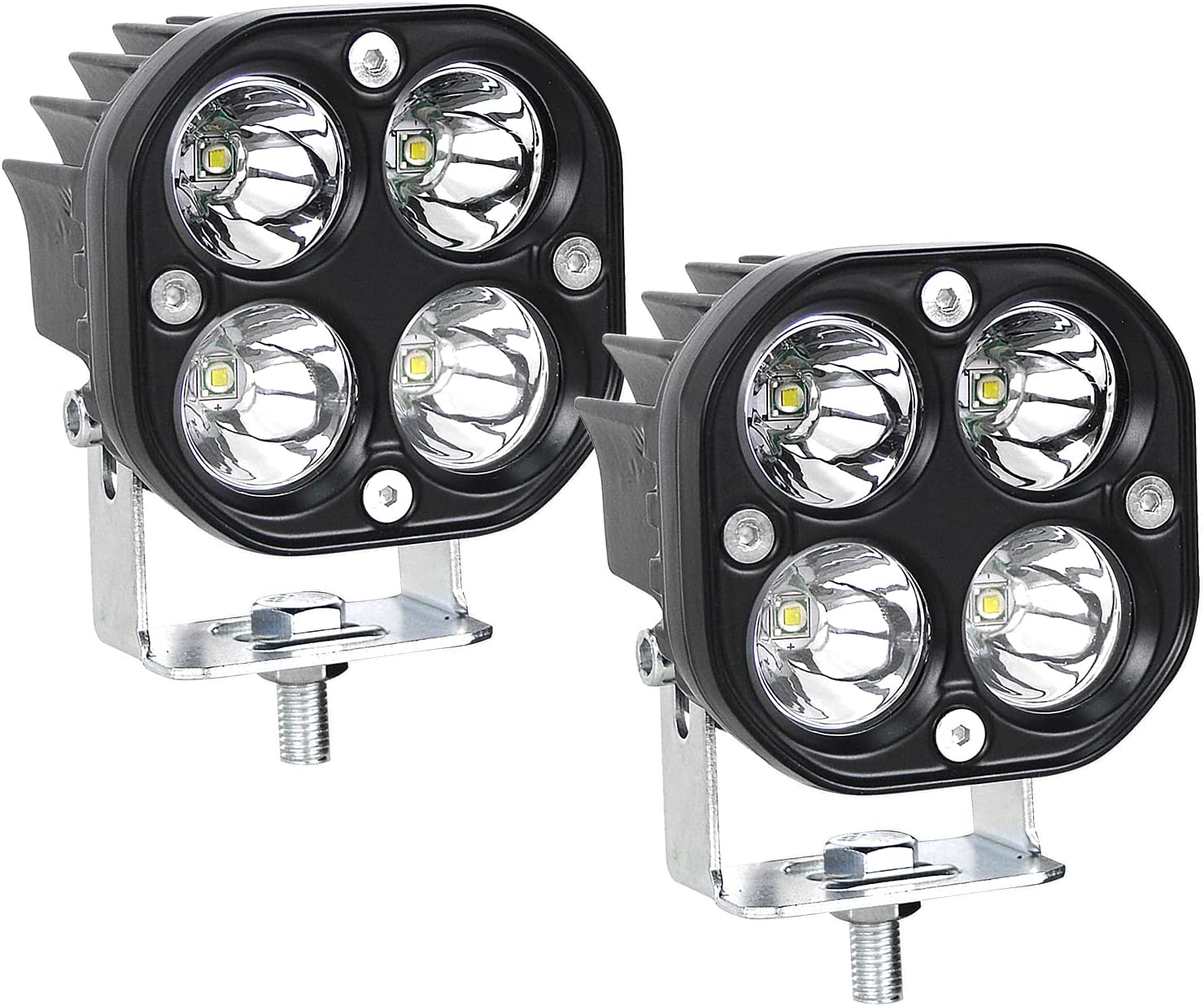 Zestaw 2 wodoodpornych świateł terenowych LED o mocy 40 W i średnicy 3 cali do samochodów ciężarowych Wrangler Offroad 4x4, quadów, UTV, SUV-ów, łodzi