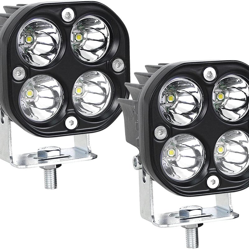Zestaw 2 wodoodpornych świateł terenowych LED o mocy 40 W i średnicy 3 cali do samochodów ciężarowych Wrangler Offroad 4x4, quadów, UTV, SUV-ów, łodzi