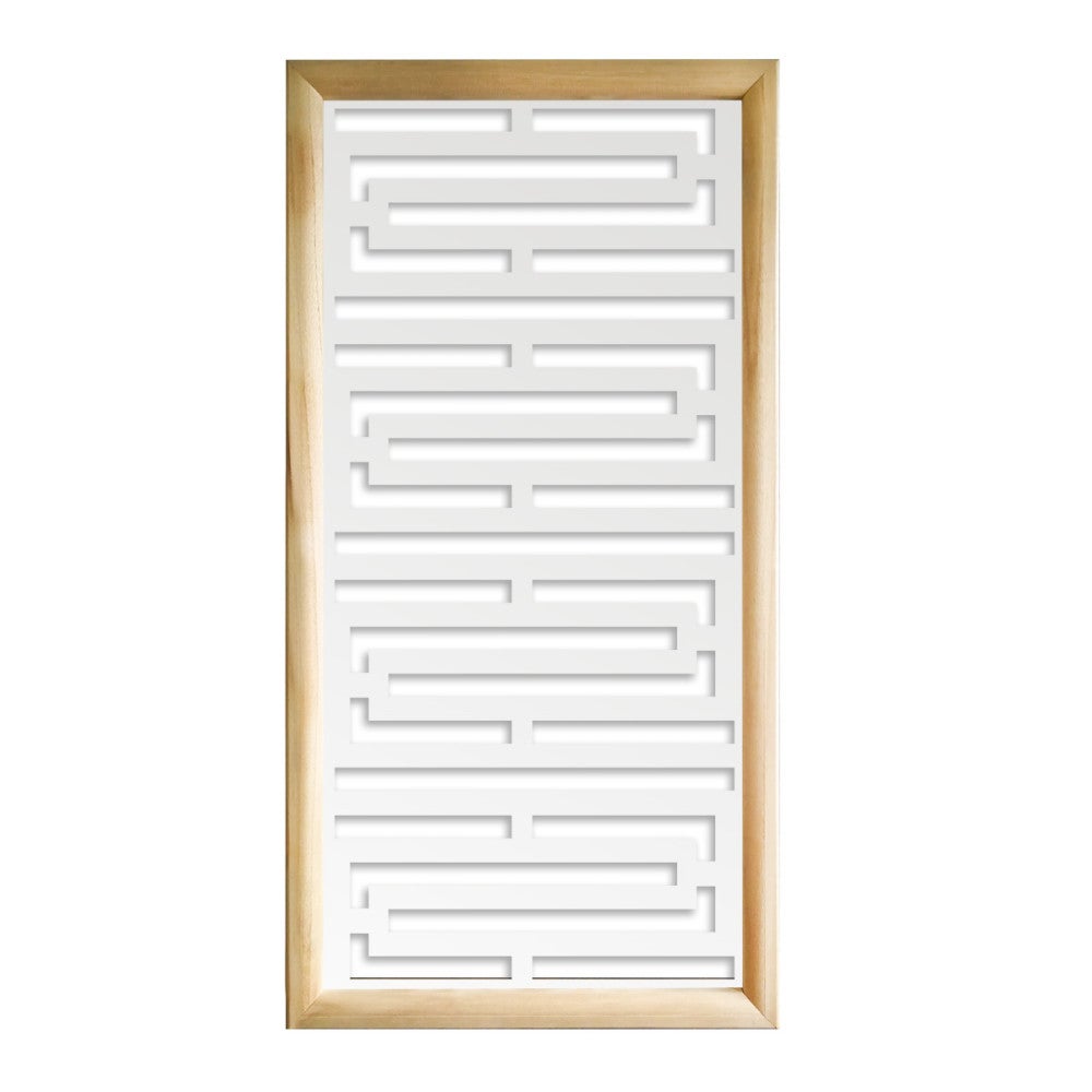 INTRICO - Prostokątne moduły dekoracyjne z drewna i PCV - Rozmiar 73x148 cm - Grubość 64 mm - Kolor wewnętrzny BIAŁY