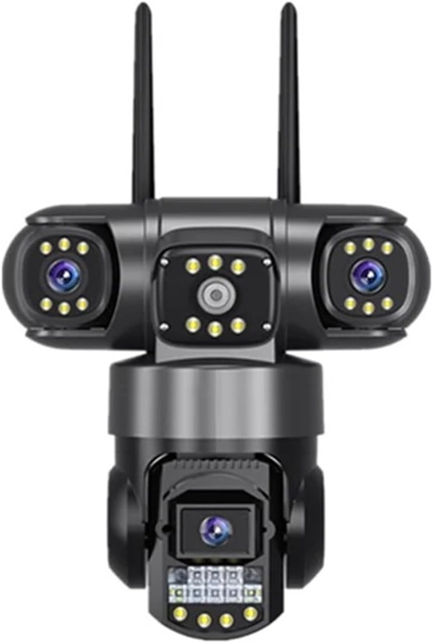 Zewnętrzna kamera IP PTZ z trzema obiektywami, 6K HD, trzy ekrany, 4G, automatyczne śledzenie, 12 MP, wodoodporna, V380 (wtyczka brytyjska, kamera 4