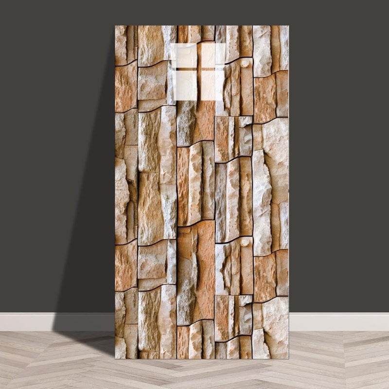 Zestaw 10 samoprzylepnych tapet w stylu współczesnym - Wodoodporna tapeta z efektem marmuru, usuwalna, 30 x 60 cm, żwir