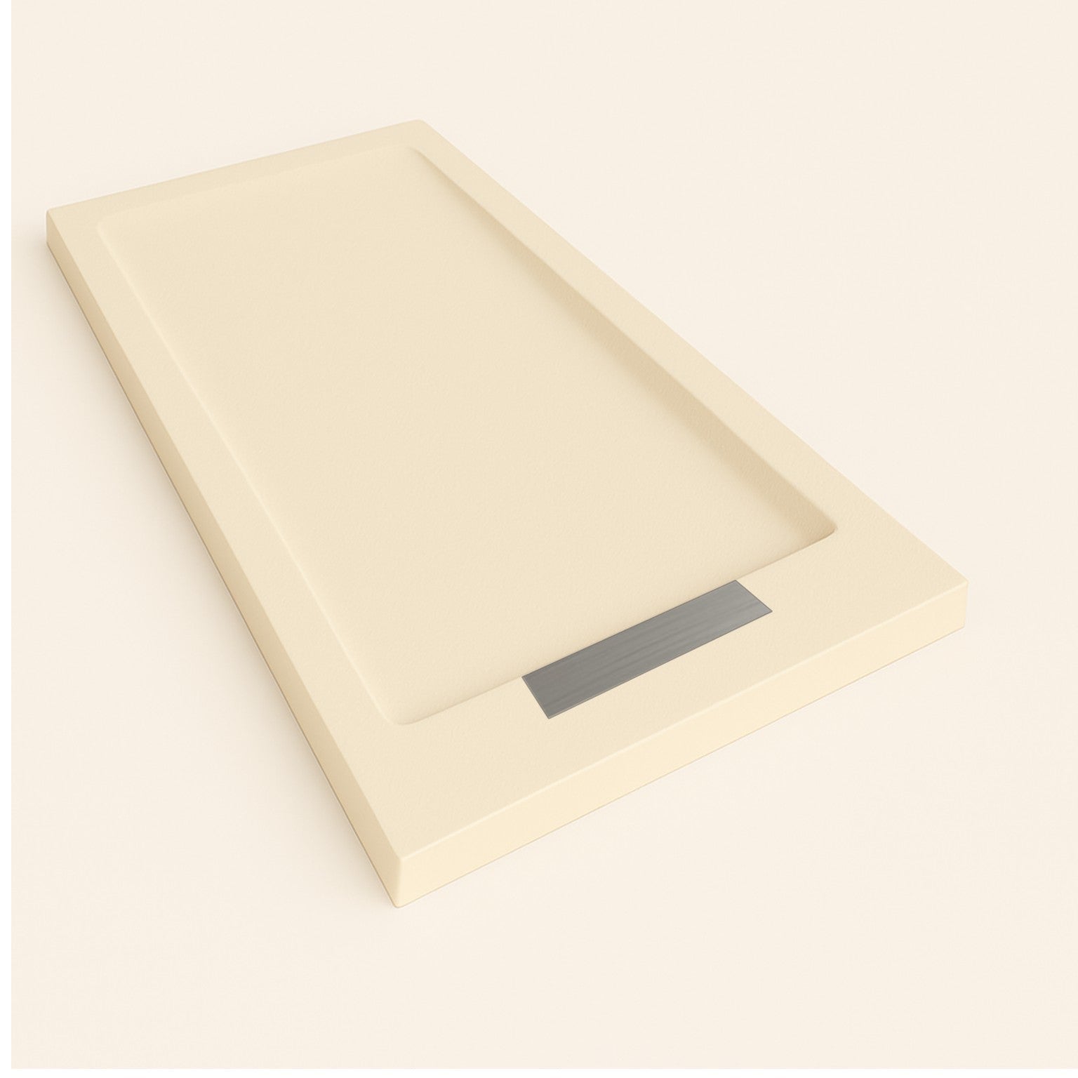 Brodzik STEEN z ramą 70x120 cm kolor Intensywny kremowy RAL 1015, kratka ze stali nierdzewnej