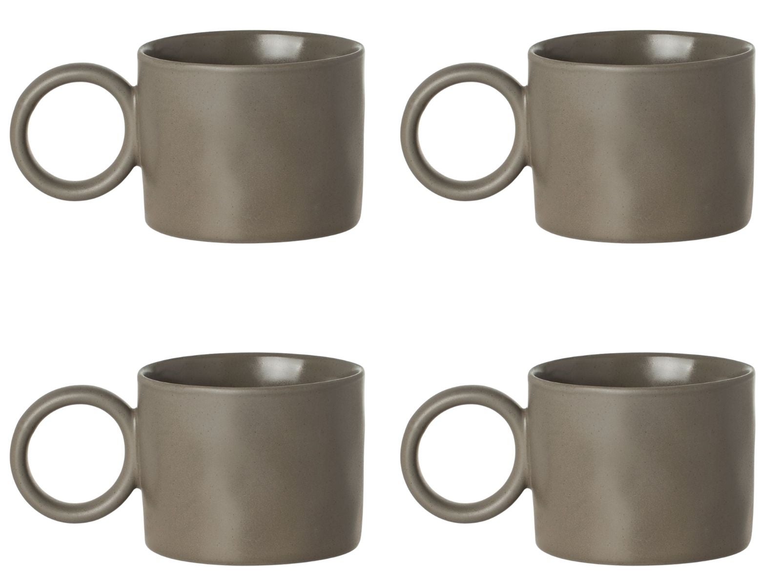 Komplet kubków Mare Estia grafitowy 400 ml porcelana 4 szt.