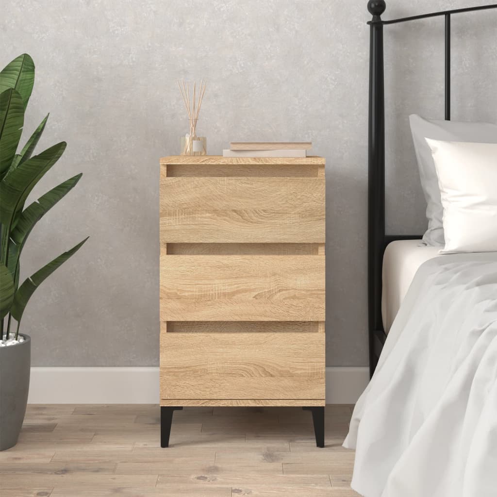 Stolik nocny VidaXL sonoma oak 35 cm brązowy 3 szuflady