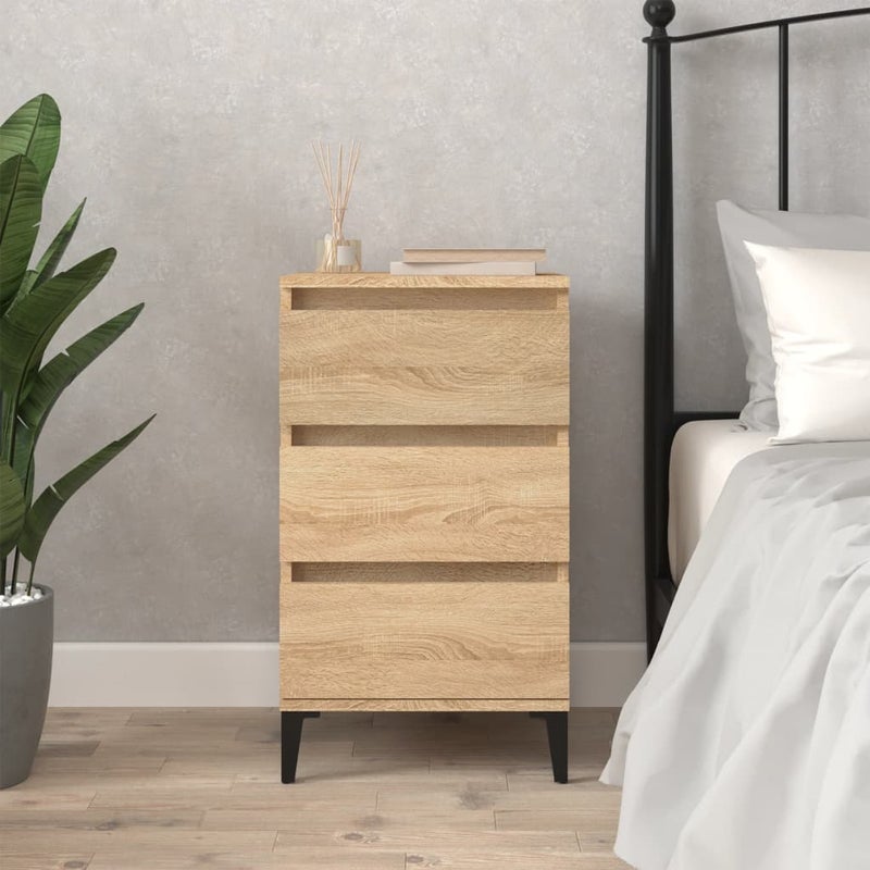 Stolik nocny VidaXL sonoma oak 35 cm brązowy 3 szuflady
