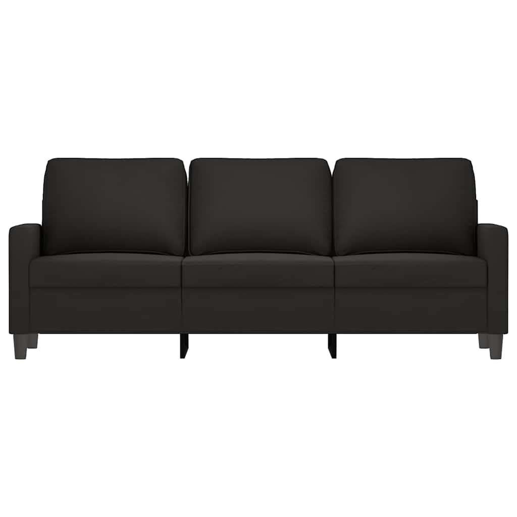 Sofa 3-osobowa, czarny, 180 cm, tapicerowana aksamitem