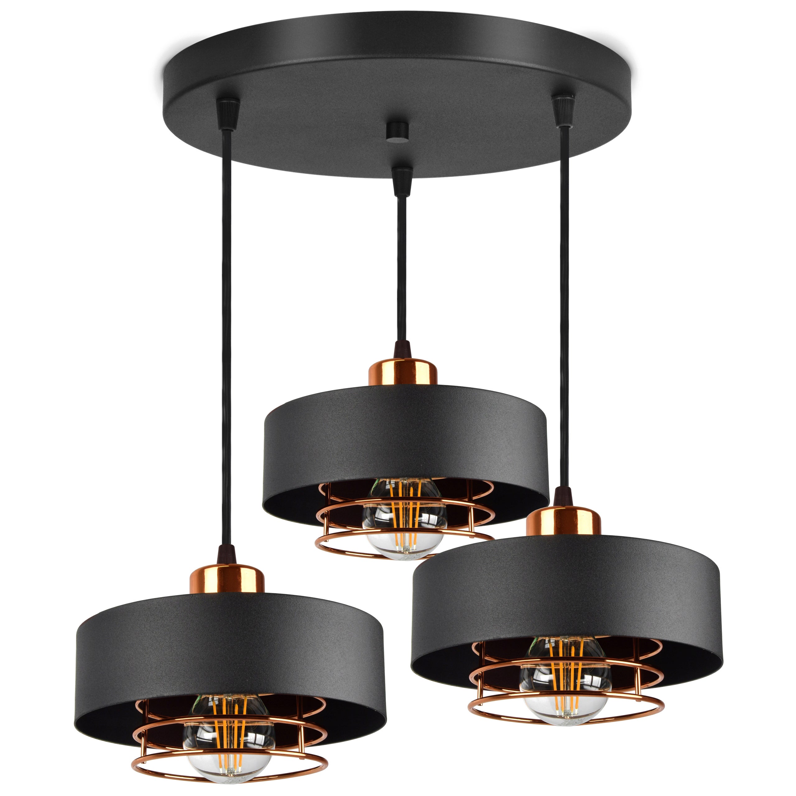 Lampa wisząca sufitowa żyrandol czarna loft edison