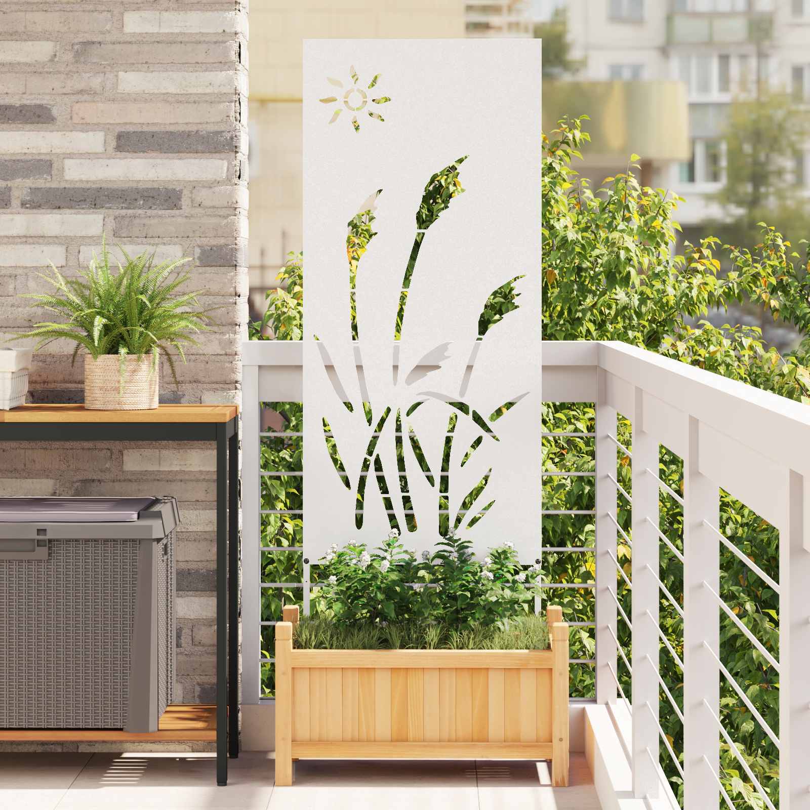 Ekran zapewniający prywatność w ogrodzie Biały 50 x 140 cm vidaXL