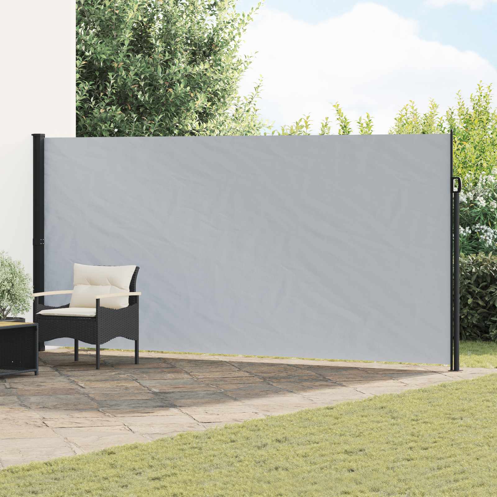 Rozkładany boczny markiz Szary 300 x 200 cm Poliester vidaXL