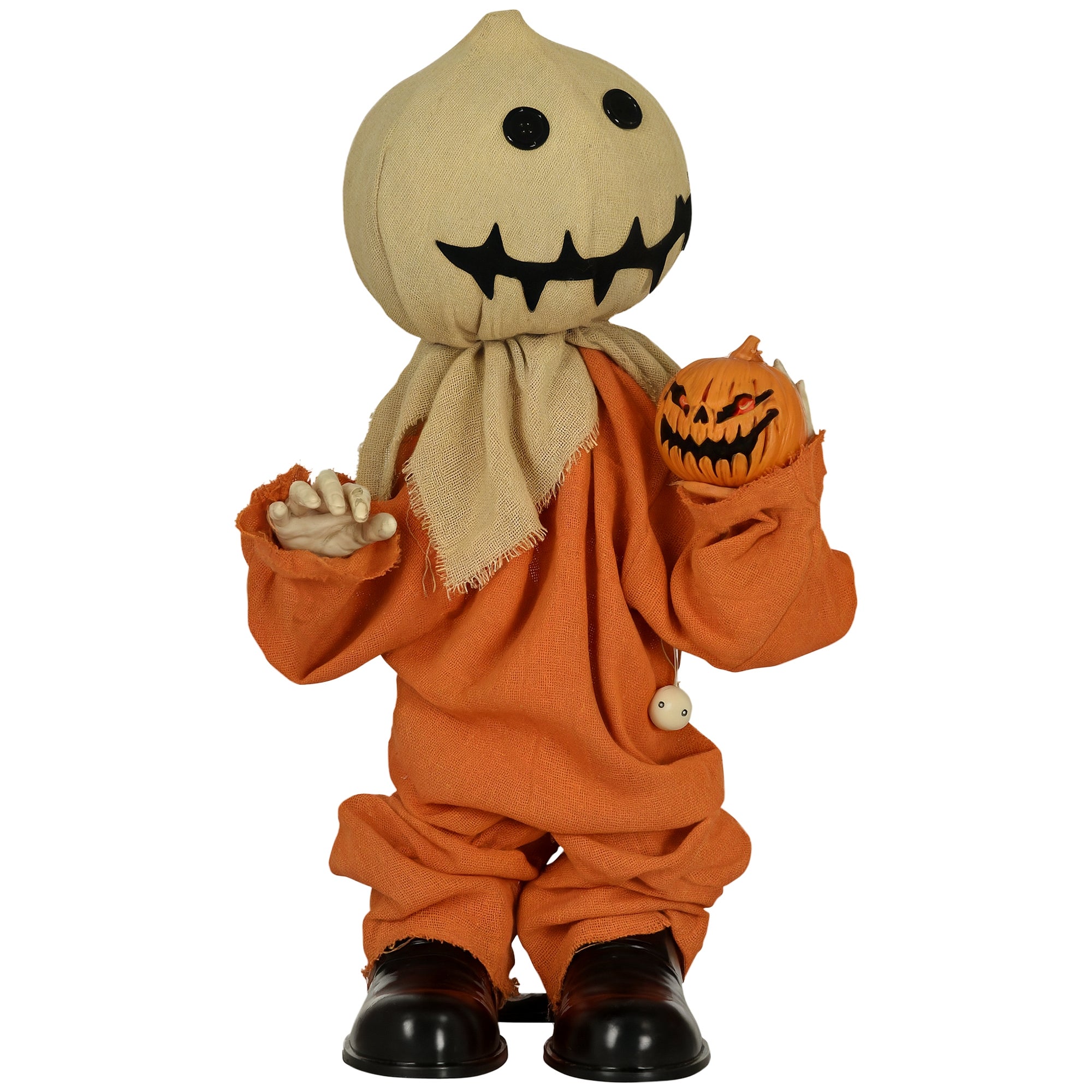 Dekoracyjny strach na wróble na Halloween, ruchomy, z dźwiękiem, zasilany bateriami