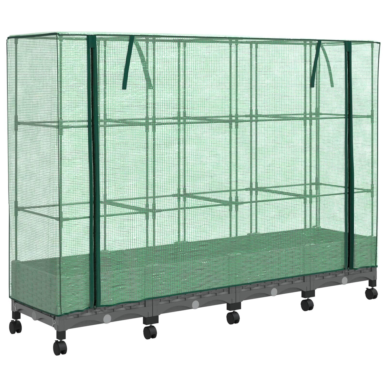 4x Donica Ogrodowa z Polipropylenu 160x40x129 cm Jasnoszara na Taras