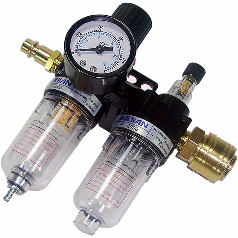 Filtr regulatora ciśnienia powietrza 1/4", separator wody i oleju, regulator ciśnienia powietrza do sprężarek i narzędzi pneumatycznych