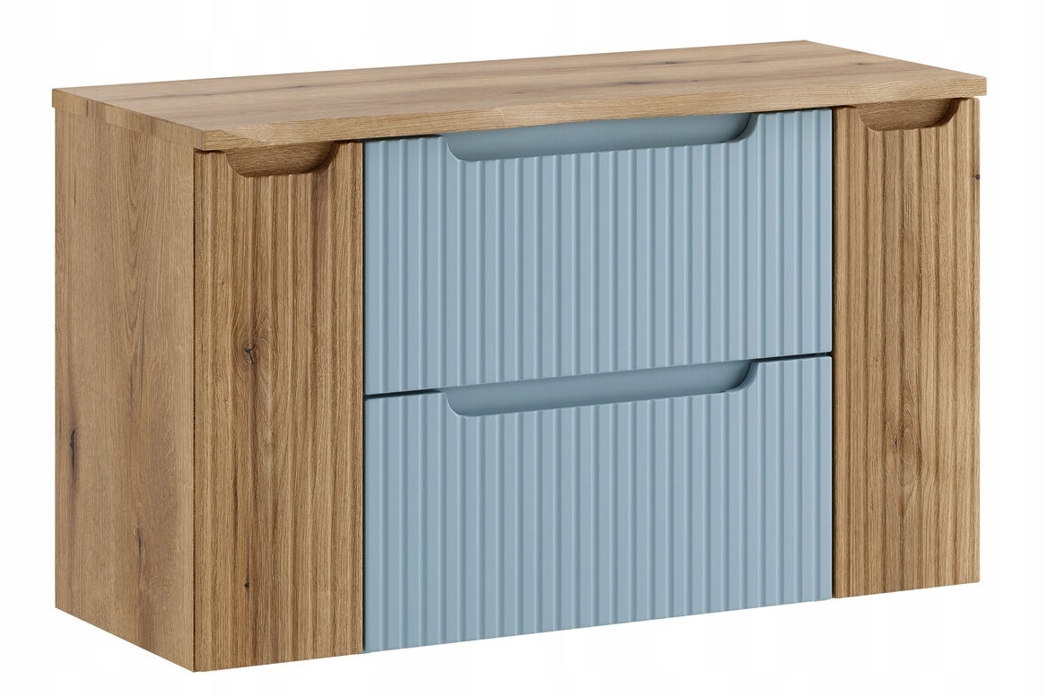 Szafka łazienkowa Nova 100 cm denim z blatem dąb coast evoke