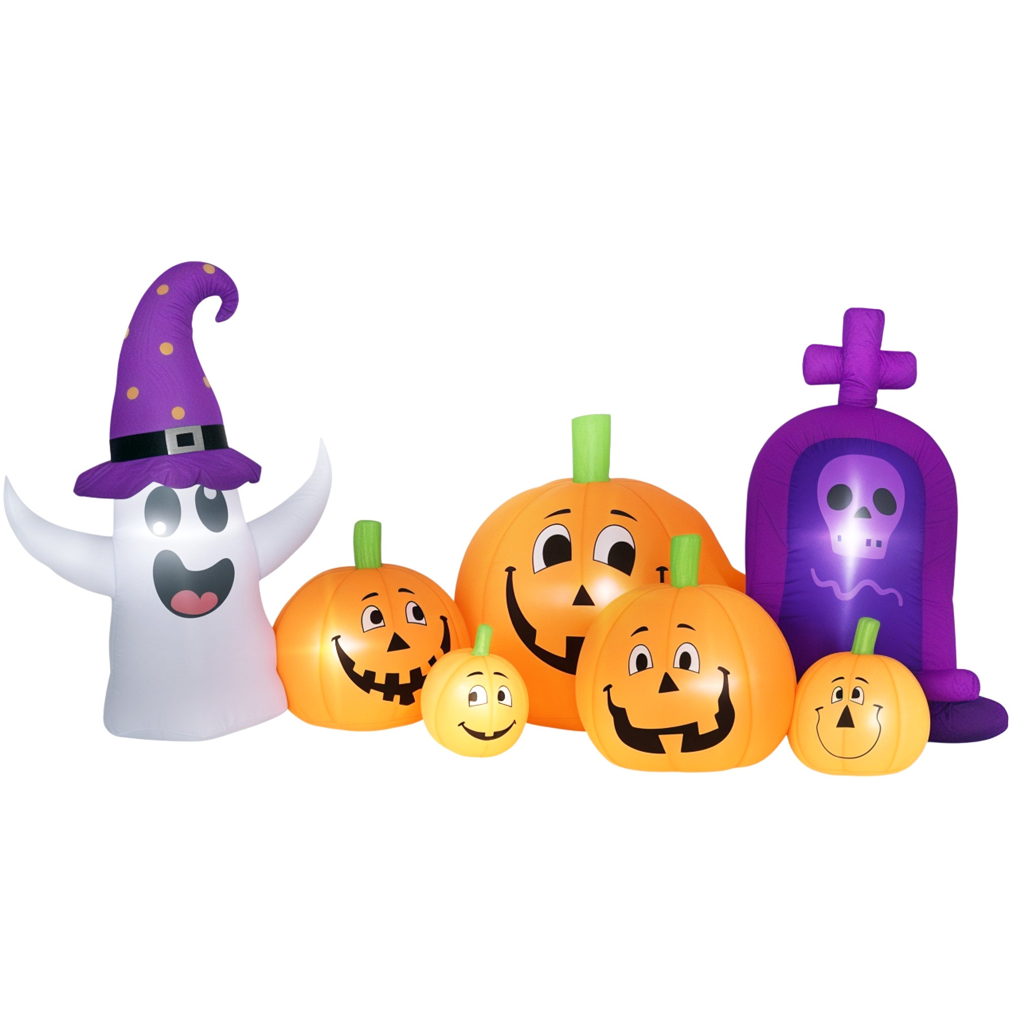 Nadmuchiwana dynia halloweenowa z reflektorem ducha, diodą LED IP44, w zestawie pompka
