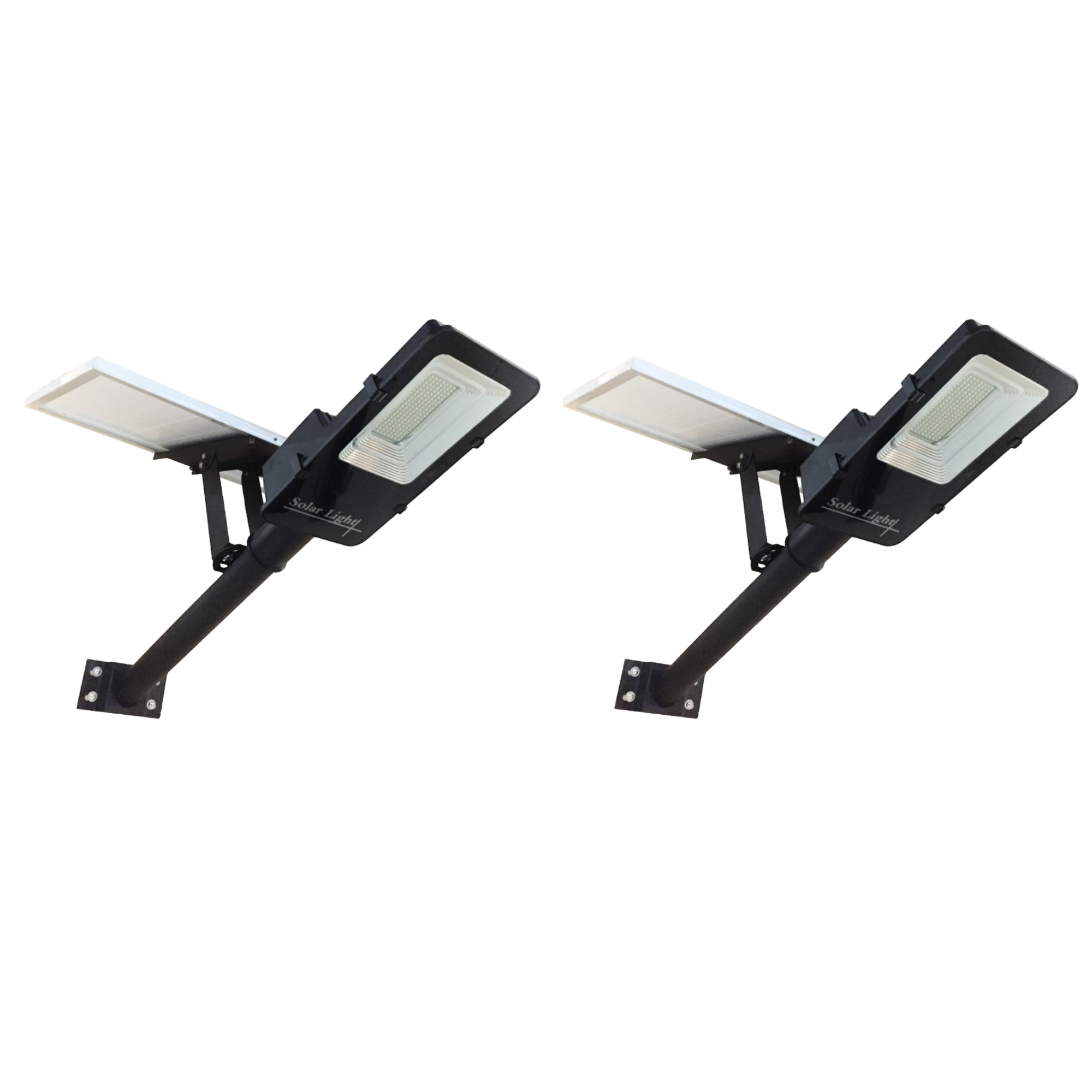 Zestaw x2 Solar LED Street Light 60W Outdoor IP65, 120 LEDS, 1375 lumenów, 6000K White, Cool Lithium-Ion Battery, z pilotem zdalnego sterowania