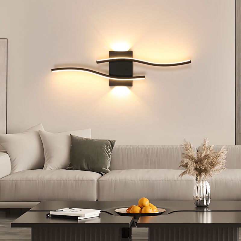Kinkiet LED 20 W – czarne oświetlenie ścienne, 3000 K, ciepła biel, minimalistyczny design aluminiowy – łatwa instalacja do sypialni i salonu