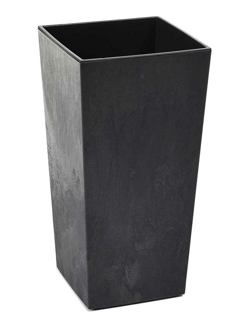Donica Porto HowHomely czarny beton tworzywo 57x30x30 cm 1 szt.