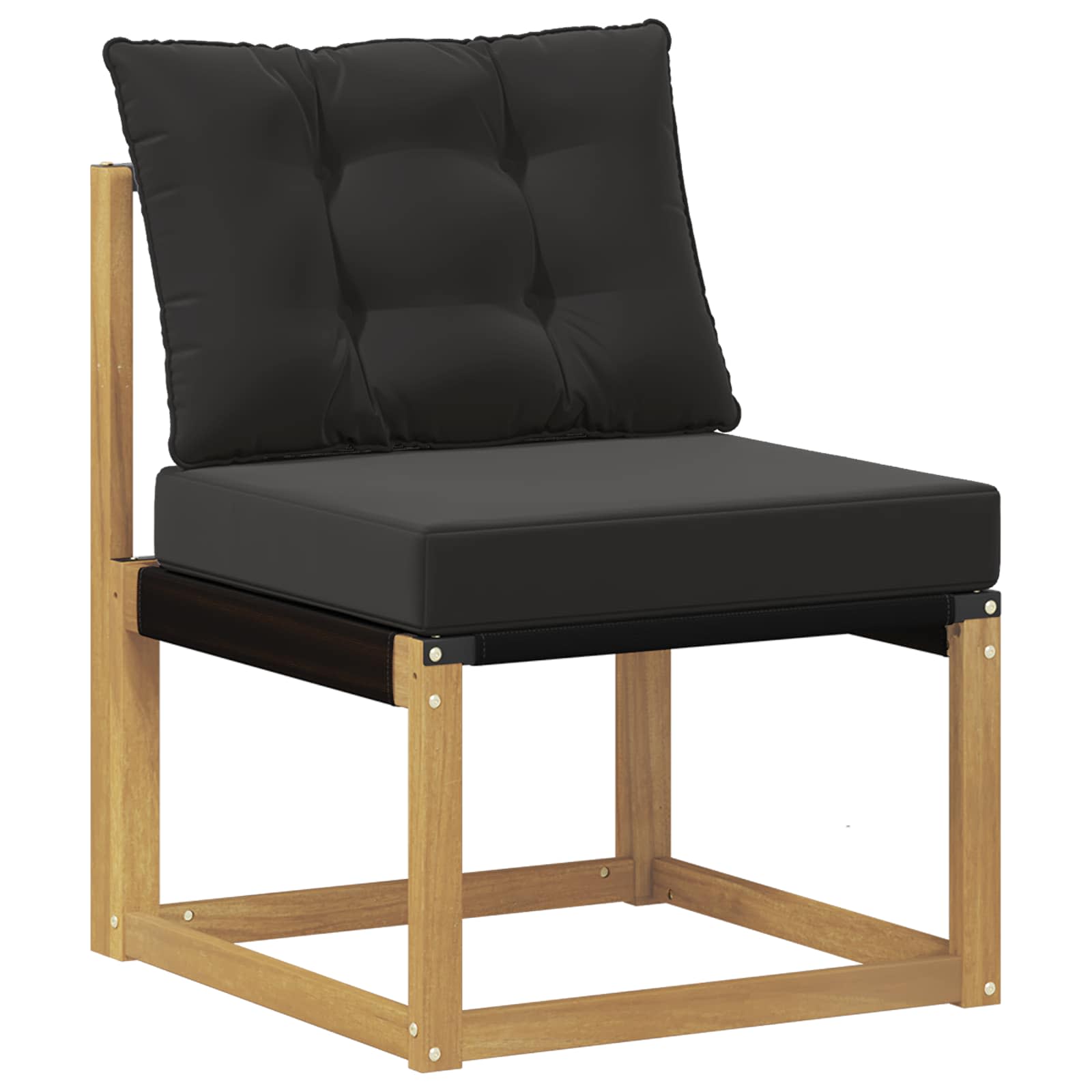 Środkowa sofa ogrodowa Lite drewno akacjowe i tkanina tekstylna