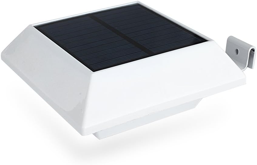 Lampy solarne zewnętrzne do rynien (1 opakowanie), 6 diod LED, wodoodporne, bezprzewodowe, trwałe, do ogrodu, na patio, ścieżkę, taras