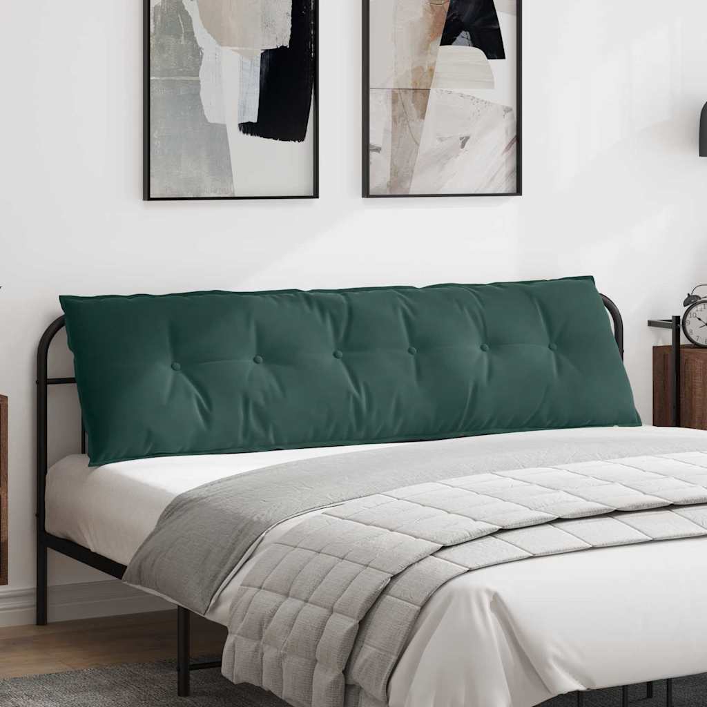 Poduszka na plecy Ciemna zieleń 180 x 50 cm Tkanina sztruksowa vidaXL