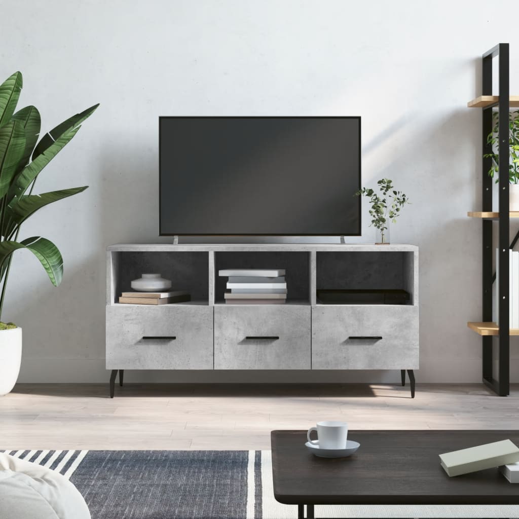 vidaXL Szafka telewizor, szarość betonu, 102x36x50 cm