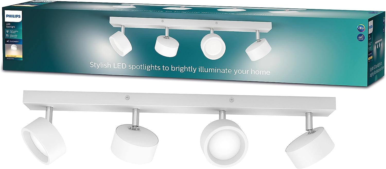 Lampa Sufitowa Reflektor LED 22 W 2200 lm 2700K Ciepła biel Biała Bracia Philips