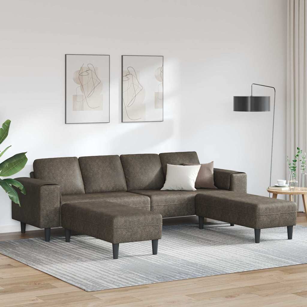 Sofa do salonu 3 pcs Ciemnoszary vidaXL