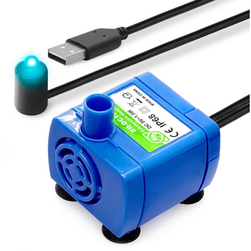 Miniaturowa pompa zanurzeniowa, wydajność 1,5 litra/godzinę, model DR-DC160W, zasilanie USB DC 5 V, odpowiednia do fontann dla zwierząt i pomp wodnyc