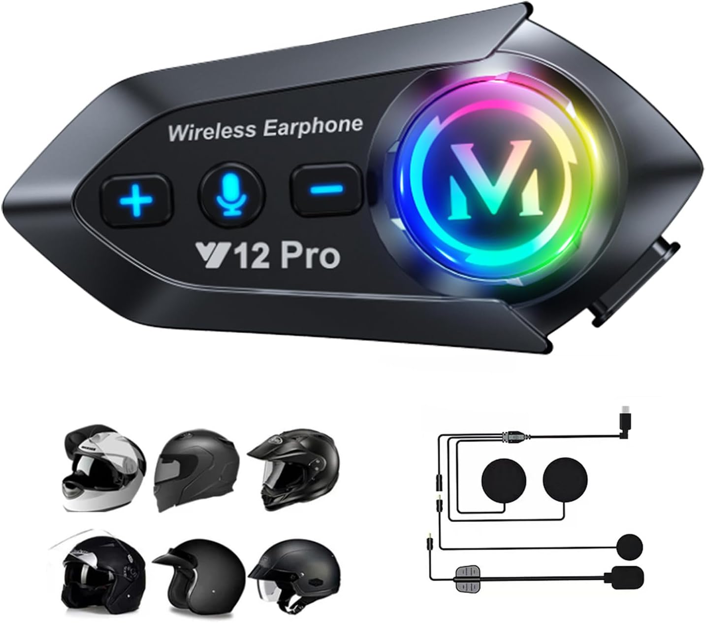 1 opakowanie, zestaw słuchawkowy Bluetooth do motocykla, interkom bezprzewodowy CVC z redukcją szumów, 5.1, z radiem, wodoodporny IP65, interkom motoc