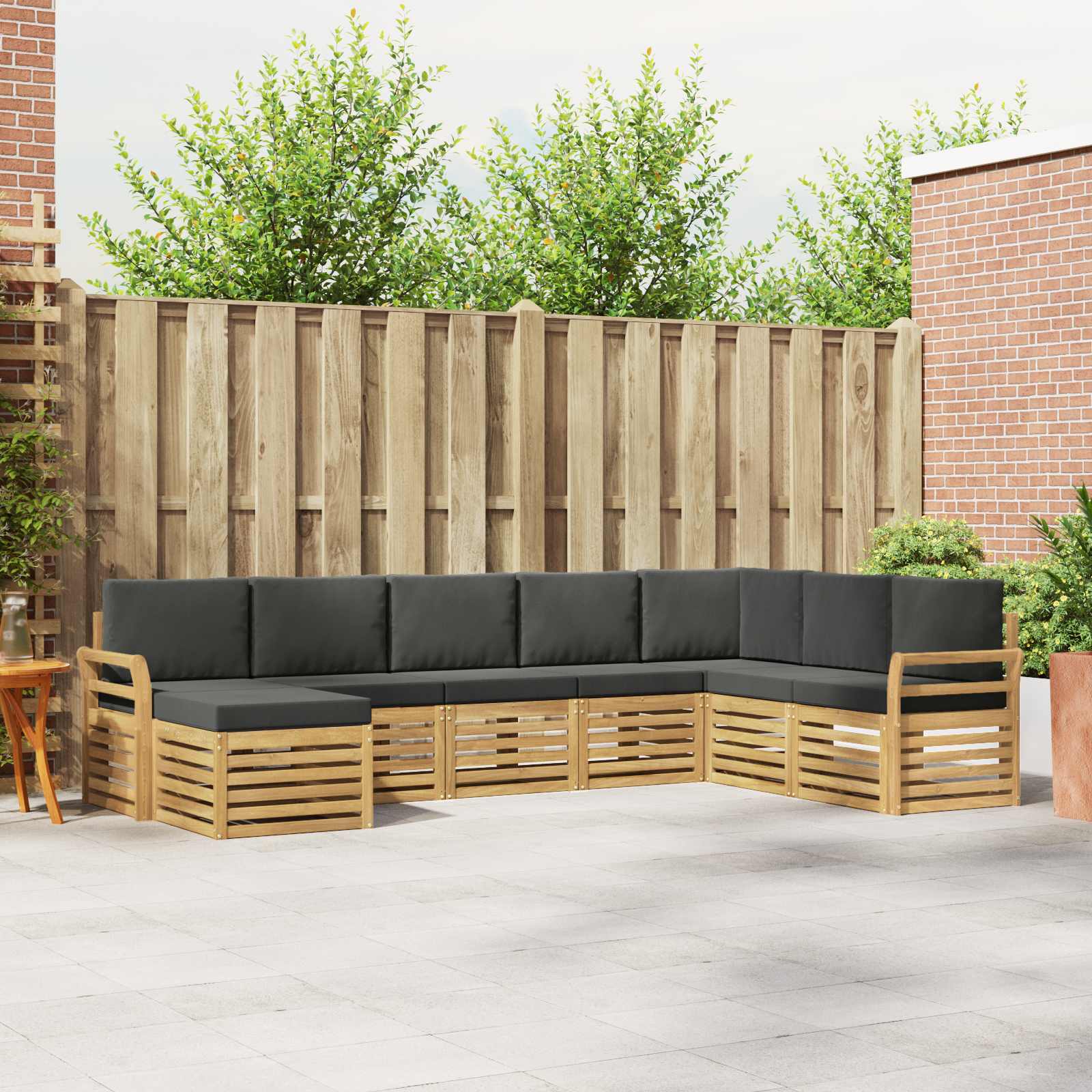 Zestaw sof na zewnątrz 8 pcs Biały i antracyt 308 x 190 x 73 cm vidaXL