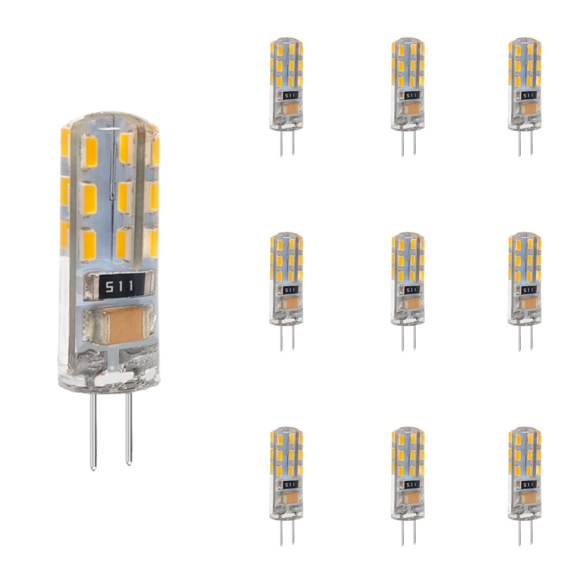 Koraliki LED G4, szpilki LED, niskie napięcie, 220 V 2 W, żarówka kryształowa, źródło światła o dużej jasności, światło białe. (10 sztuk)