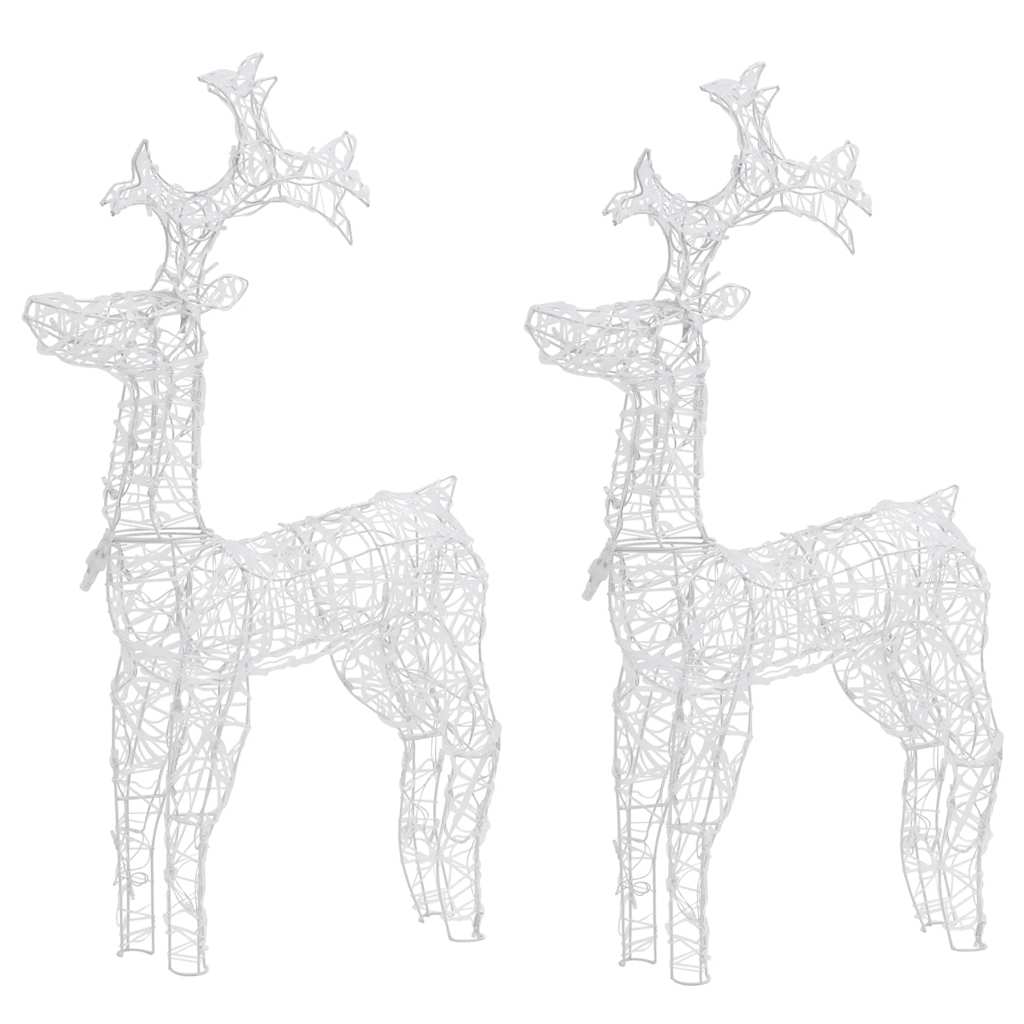 2x Renifer Świąteczny LED Akrylowy 100 cm Ciepła Biel 90 LED Zewnętrzny
