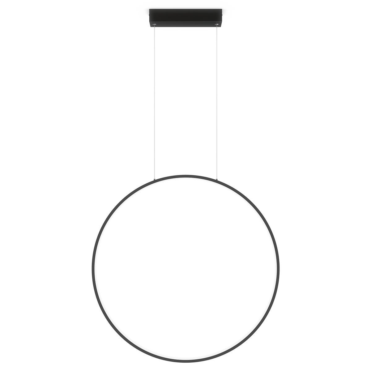 Czarna lampa wisząca pierścieniowa Ø90 LED CCT 47W IP44 Lustro