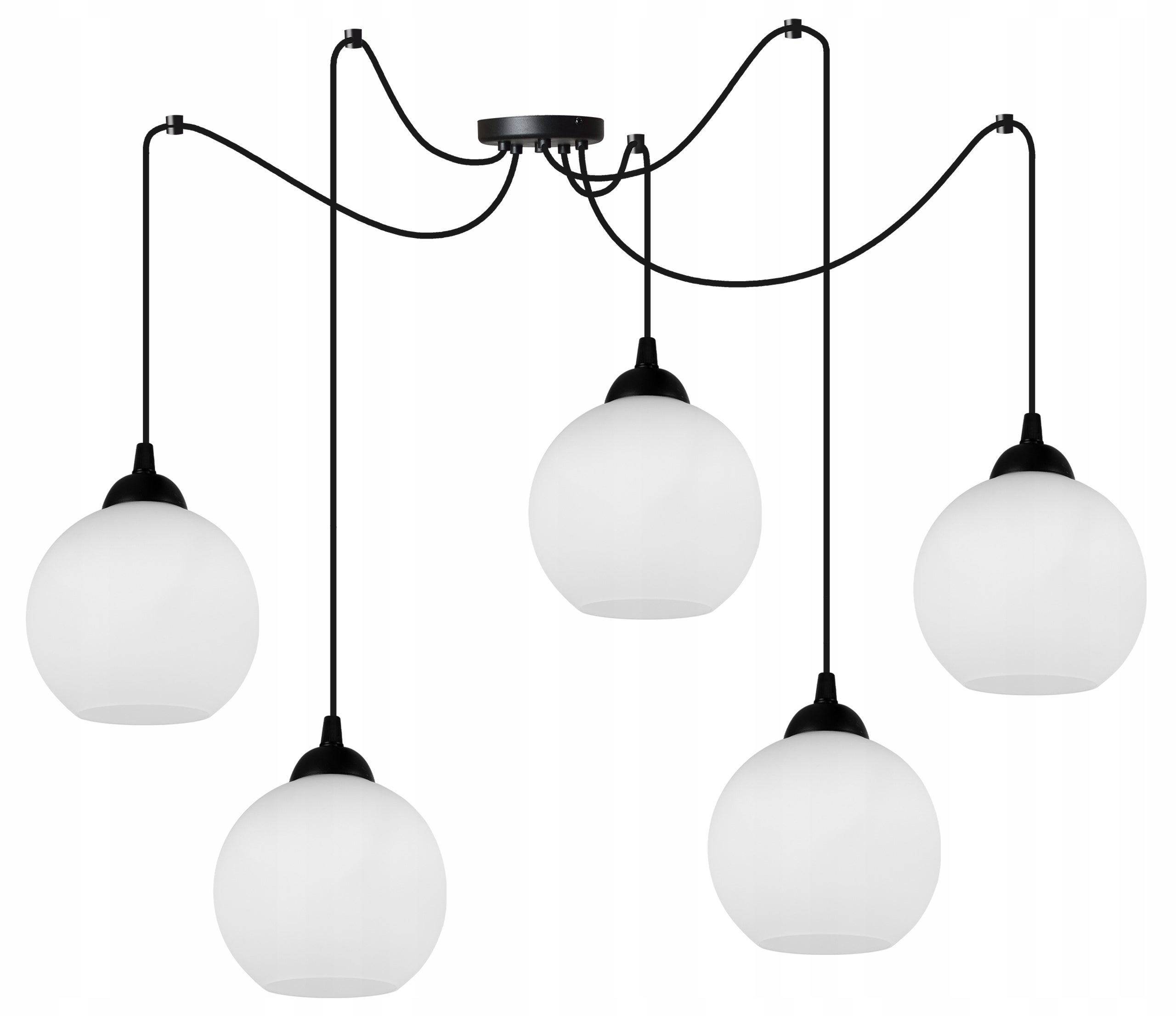 Lampa sufitowa wisząca Light Home LH Spider Eliza 5x E27 60W czarny/biały