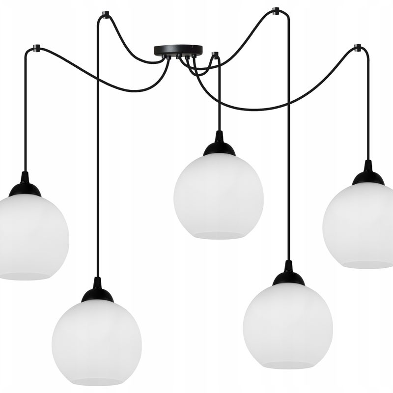 Lampa sufitowa wisząca Light Home LH Spider Eliza 5x E27 60W czarny/biały