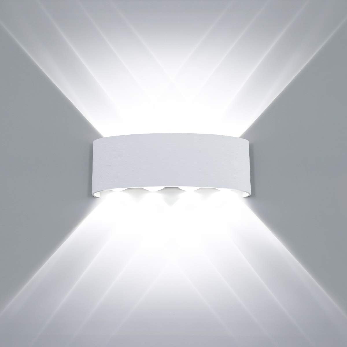 Nowoczesna lampa ścienna LED aluminiowa wodoodporna lampa ścienna do sypialni, przedpokoju, salonu, schodów 8W zimna biel