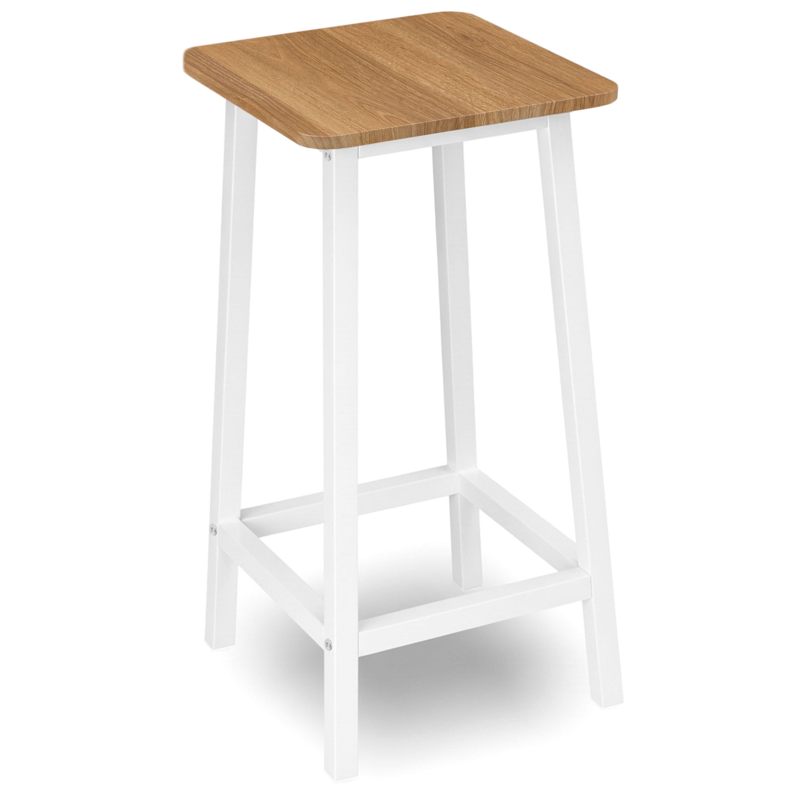 Taboret stołek kuchenny barowy eHokery Kent Modern Oak biały 1szt