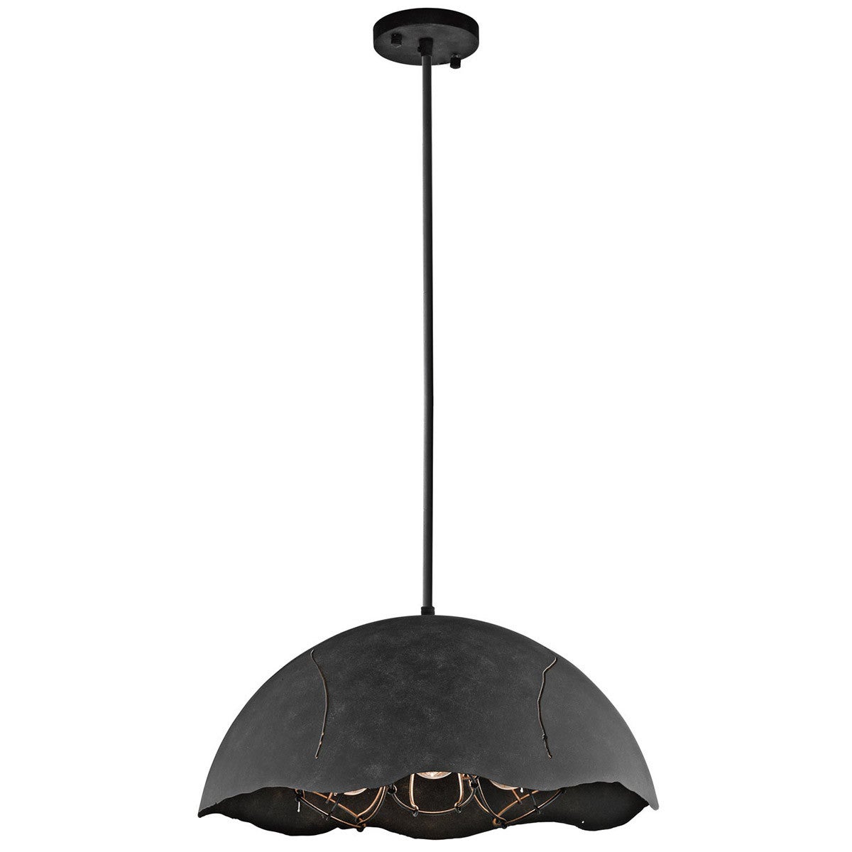 Lampa wisząca postarzany cynk Fracture 3xE27 100W Kichler