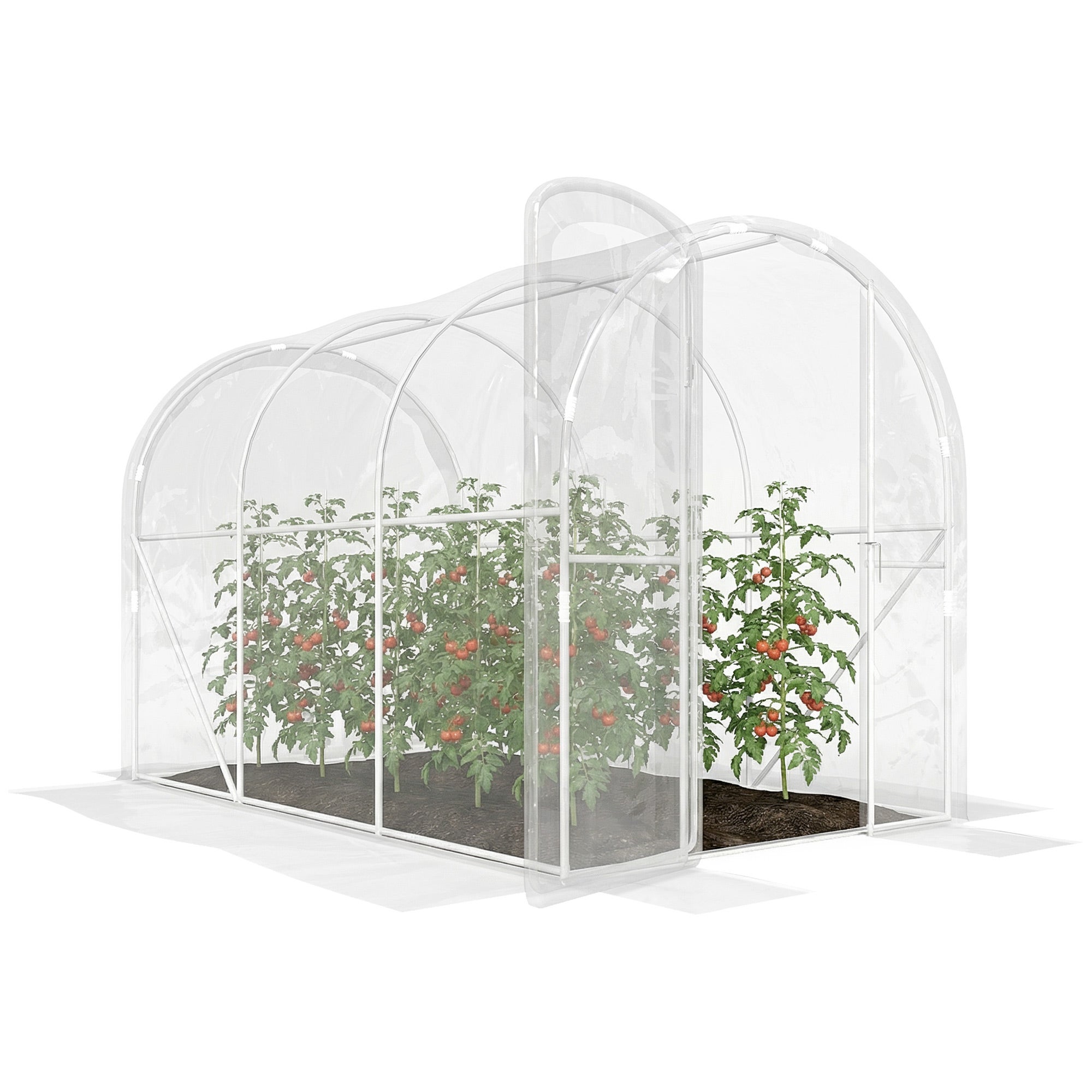 Szklarnia ogrodowa tunelowa 3 x 2 x 2 m (6 m²) z drzwiami na zawiasach, plandeka PE 150 g/m², do warzyw, roślin i kwiatów