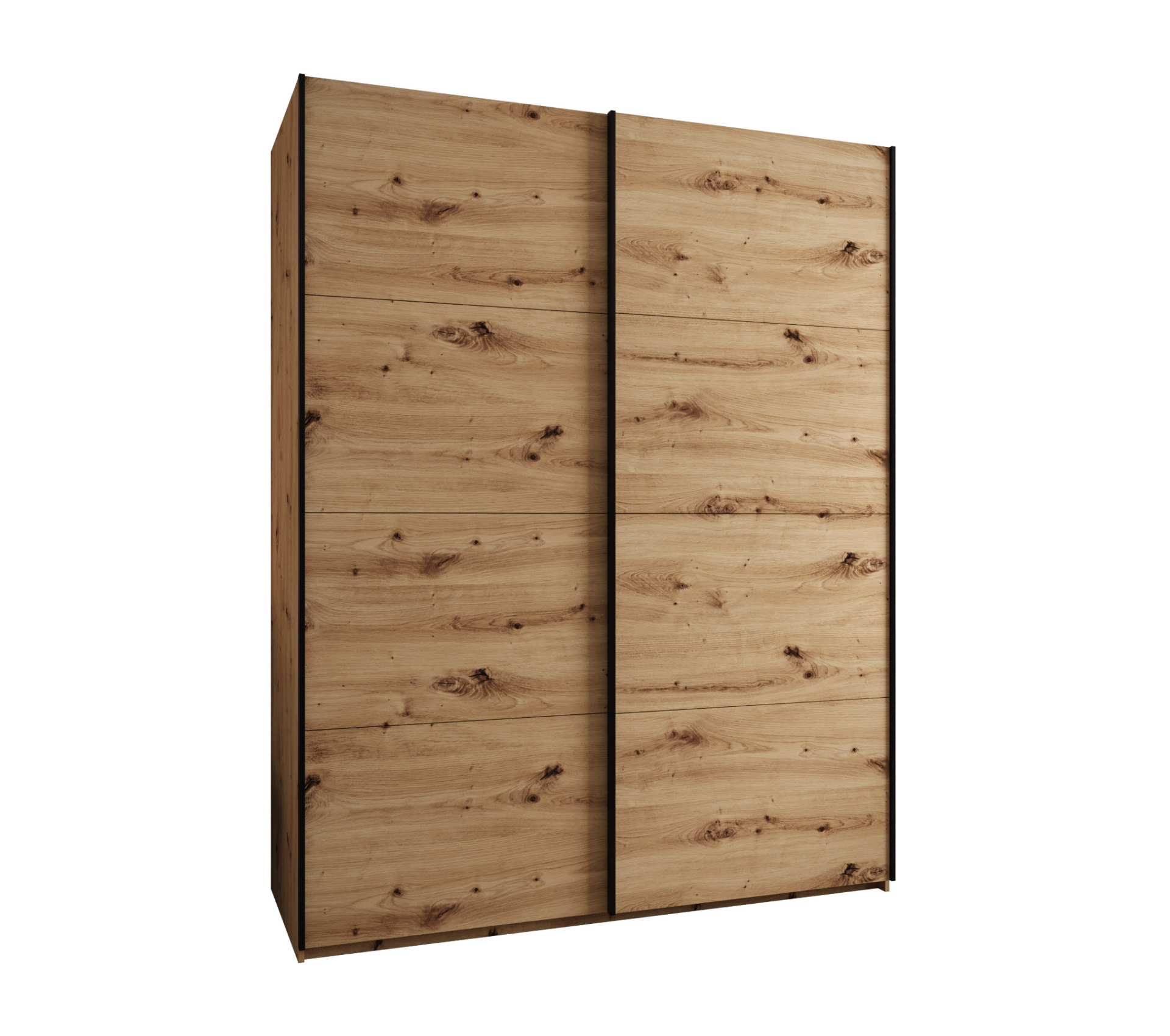 Szafa przesuwna wysoka Lux 1 190 x 64 x 245,5 cm artisan + artisan + u. czarny - Abiks Meble