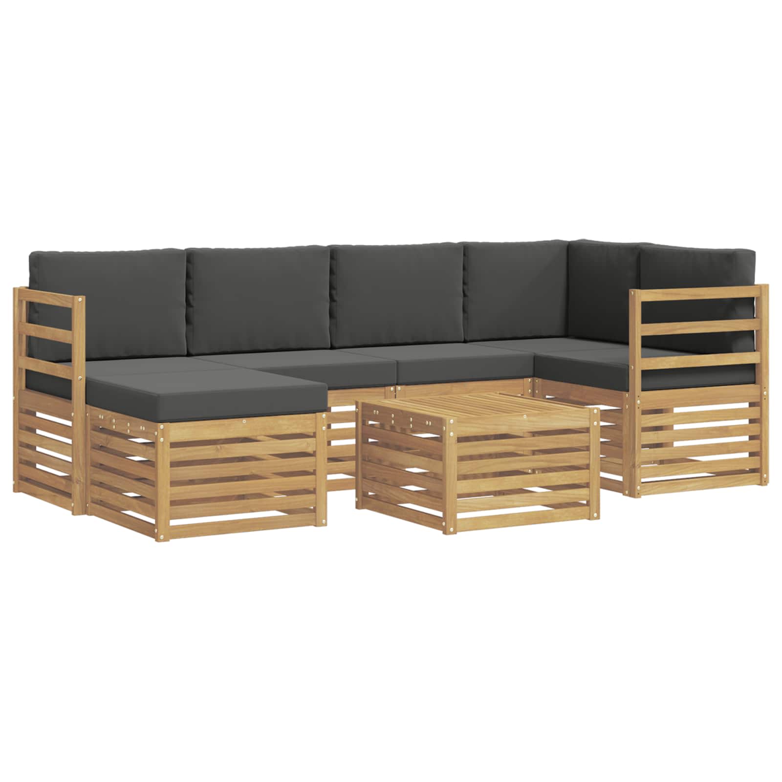 Zestaw sof na zewnątrz 7 pcs Biały i antracyt Poliester
