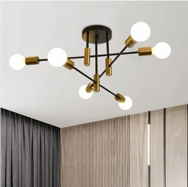 Żyrandol, nowoczesna lampa wisząca sufitowa 6 lamp wiszących, industrialny uchwyt, wisząca lampa sufitowa do kuchni