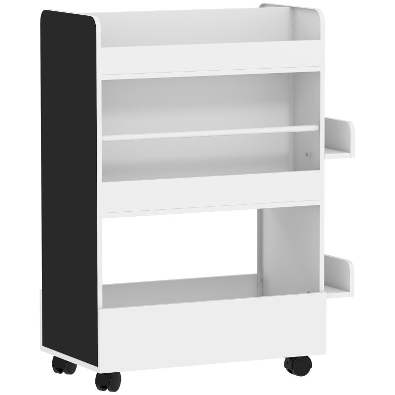 Regał dziecięcy do przechowywania 66,5 x 32,5 x 86,5 cm, biały, drewno oraz MDF, do pokoju dziecka i sali zabaw
