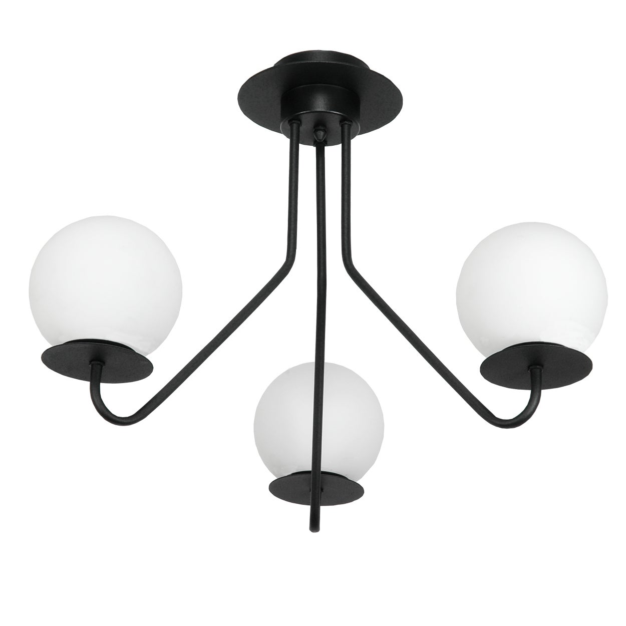 Żyrandol czarny industrialny LUPIA do salonu 3xE27 kule białe 55x55x44cm Edylit