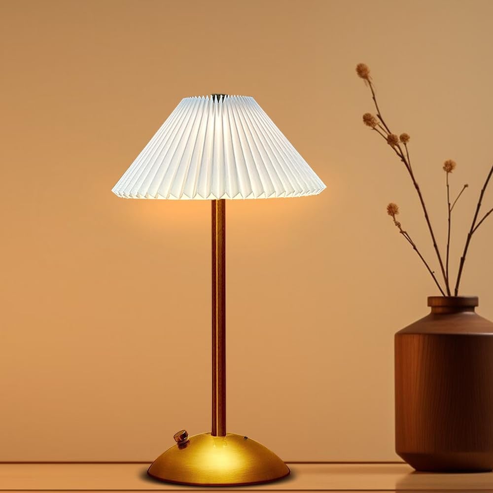 Bezprzewodowa lampa stołowa LED, nowoczesna ściemniana lampka nocna do sypialni, salonu i akademika (biała)