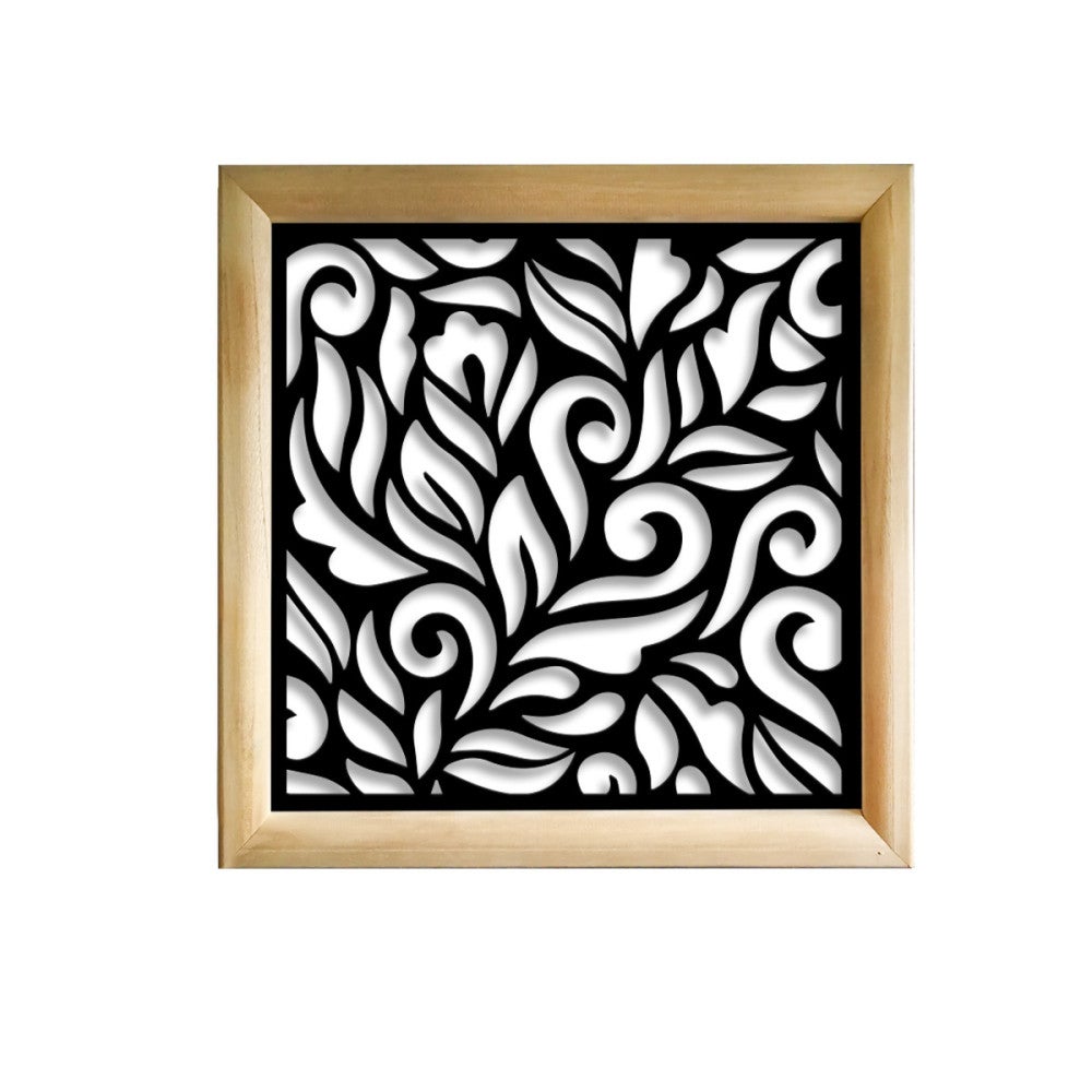 DECOR - Kwadratowe moduły dekoracyjne z drewna i PVC - Rozmiar 73x73 cm - Grubość 64 mm - Kolor wewnętrzny CZARNY